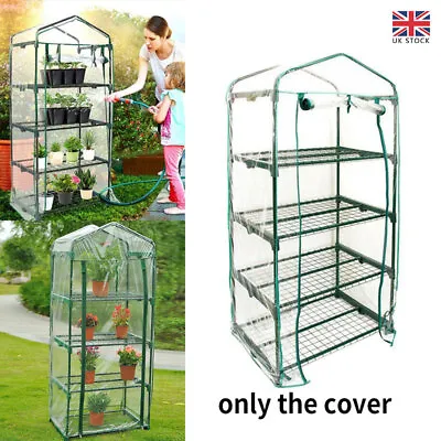 4 Tier Mini Greenhouse Cover Outdoor Garden Planting Small PVC Greenhouse Cover • £9.96