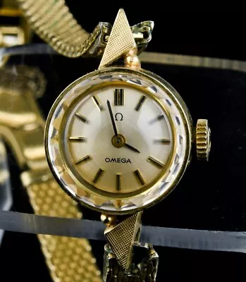 Great Vintage 1972 14k Solid White Gold Omega Ladies Wrist Watch 17 Jewels • $142.50