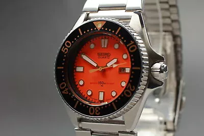 [N MINT] Vintage SEIKO Diver 2625-0010 Quartz Orange 150m Unisex From JAPAN W153 • $392.65