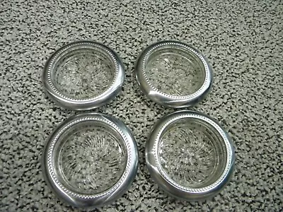 Vintage Set Of 4 Park Sherman Glass/Metal COASTER Set • $5