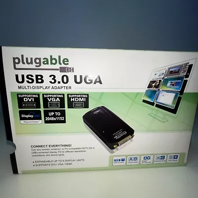 PLUGABLE Uga-3000 Usb 3.0 To Dvi/Vga/Hdmi Video Multi Display Adapter Monitor • $81.99