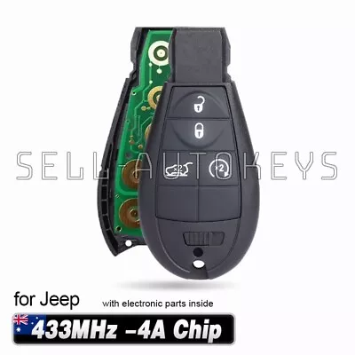 433MHz 4A For Jeep Cherokee Sport KL 2014-2019 Complete Remote Control Key Fob • $34.69