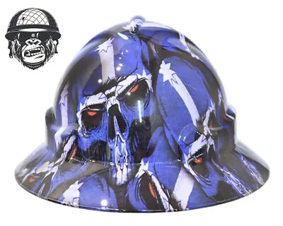 Custom Hydrographic Safety Hard Hat EUREKA SKULLS PRO CHOICE WIDE BRIM • $85