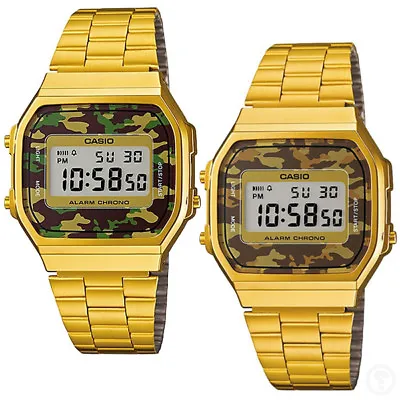 Casio Vintage Gold Camouflage Retro Classic Watch A168WEGC-5EF / A168WEGC-3EF • $69.30