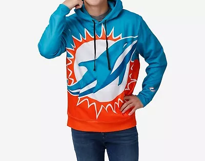 Miami Dolphins NFL Colorblock Cropped Big Logo Hoodie • $59.99