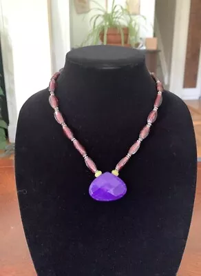 Gorgeous Vintage BIG Amethyst Necklace • $25