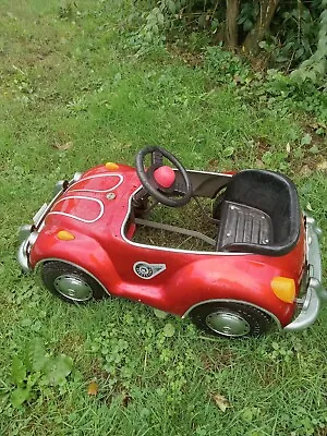 Vintage VW Red Beetle Junior Sportster Metal Pedal Car TS-110 Rare • $290