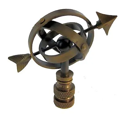 Antique Brass Sundial Lamp Shade Finial  Tf-25 • $16.90