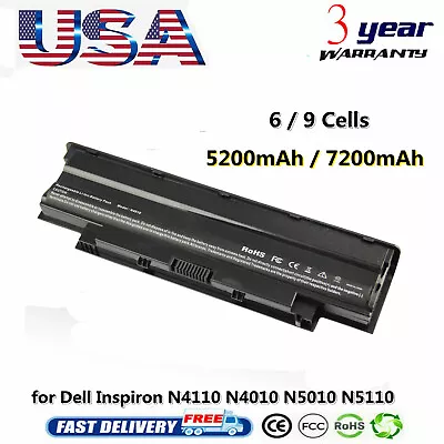 6/9 Cells Battery Type J1KND For Dell Inspiron N4010 N5010 N5050 N7110 N7010R • $22.99