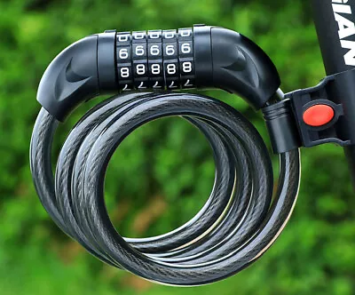 5-Digit Combination Password Bike Lock Cable Chain Lock With Bracket 40  Cable • $7.59