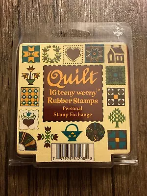 Personal Stamp Exchange Quilt 16 Teeny Weeny Rubber Stamps Vintage 1994 NIP • $12