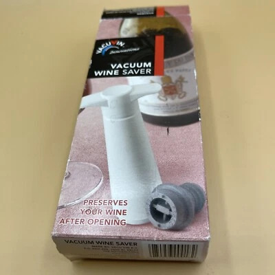 $16 • Buy VacuVin  Vacuum Wine Saver -White - With 2 Stoppers - NEW