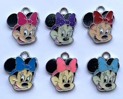 Disney Minnie Mouse Charms Pendants Enamel Metal Jewellery Making Various Colour • £1.75