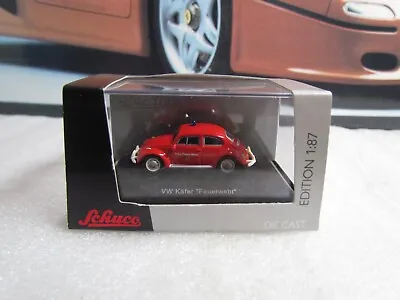 Schuco  Models - Vw Beetle / Kafer - Feuerwehr - 1/87 Scale Ho Gauge Model 25385 • £6.99