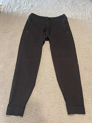 Lululemon Engineered Warmth Black Waffle Knit Merino Wool Joggers Men Large • $79