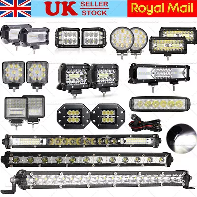£10.69 • Buy LED Work Light Bar Spot Flood Roof Lights Driving Lamp Offroad Car Truck SUV ATV