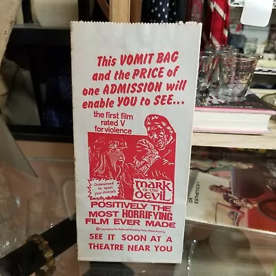 Vintage 1972 Mark Of The Devil Promotional Vomit Bag • $5