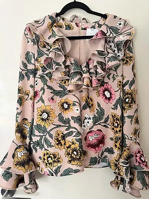 C/Meo Collective  Immerse  Blush Floral Blouse Top Size S Exc Condition • $41