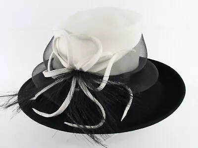 Marzi Italy Black & White Ladies Boutique Hat Felt 7 1/8 57cm • $165