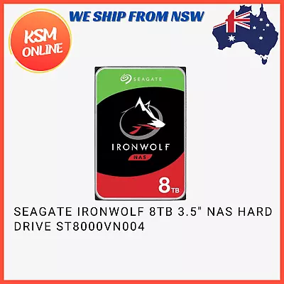 Seagate IronWolf 8TB 3.5  NAS Hard Drive ST8000VN004 • $265