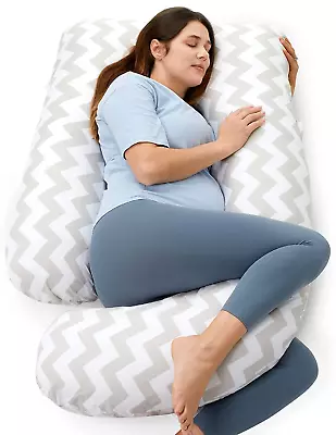 57 Inch Maternity U Shaped Pregnancy Pillows With Cotton Removable Cover • $103.78