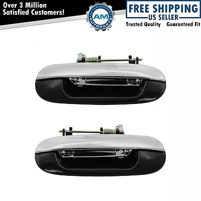 Door Handle Outside Black Chrome Rear Pair For Chevy GMC Buick Olds • $32.31