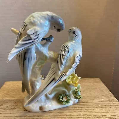 Vintage Blue/ Grey Parakeet Bone China Japan Figurine #1708 • $19