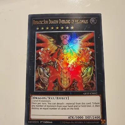 Yugioh GFTP-EN052 Hieratic Sun Dragon Overlord Of Heliopolis Ultra 1st Edition • £3.10