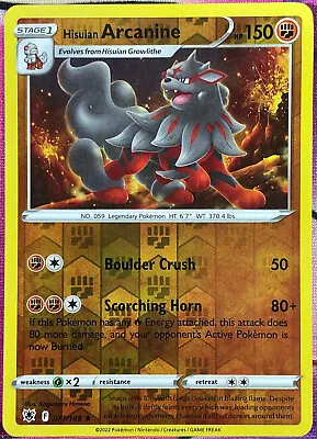 Pokemon TCG - Hisuian Arcanine Reverse Holo Rare - 071/189 - Astral Radiance • $1.20