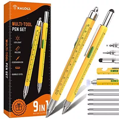 Multitool Pen 2 Pack 2022 Upgrade Stylus Ballpoint Pen 4  Ruler Level Phillips  • $15.58