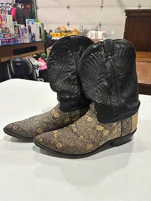 Code West Dan Post Western Cowboy Snake Skin Leather Boot Men Size 10.5 M USA • $80