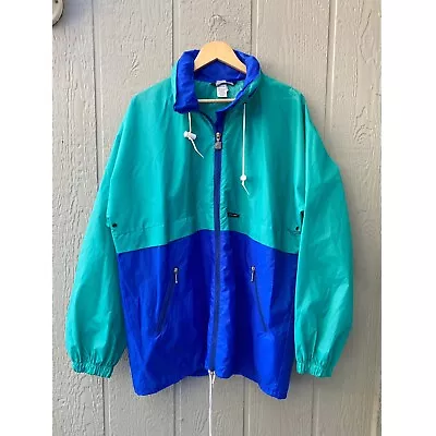 Vintage KWay 2000 International Retro Full Zip Hooded Windbreaker Jacket Men’s L • $41.98