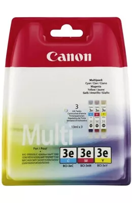 Genuine Canon 3e Ink Multi-Pack Cyan Magenta Yellow New Ink Cartridges • £5.99