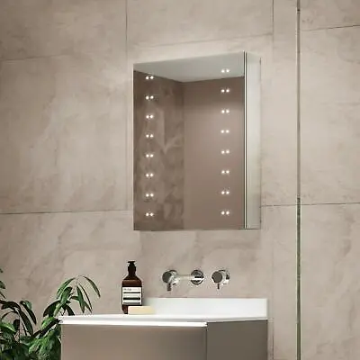 450x600mm Hollis LED Illuminated Bathroom Mirror Cabinet | Shaver | Demister Pad • £209.99
