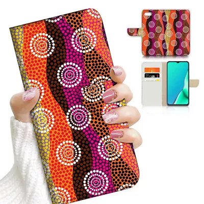 ( For Oppo AX5S ) Flip Wallet Case Cover AJ23924 Aboriginal Art • $12.99