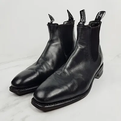 R.M WILLIAMS Mens RMW 8.5 F Or US 9.5 / EUR 43 Black Leather Narrow Boots Shoes • $495
