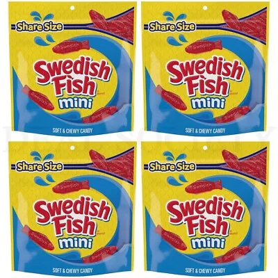 SWEDISH FISH Mini Soft & Chewy Candy Share Size 12 Oz Lot Of 4 Bags • $15.99