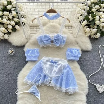 Sexy Women Maid Uniform Lingerie Maidservant Apron Dress Babydoll Cosplay Outfit • $15.06