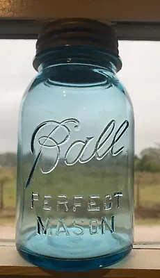 Vintage Blue BALL PERFECT MASON #3 Very Rare!! To Come Across!! • $265