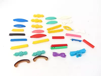 Vintage Plastic Snap Tight Barrettes Girls Goody 32 Pcs • $18