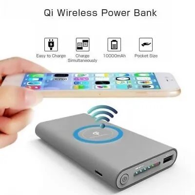 $28.88 • Buy New 10000mAh Power Bank Qi Wireless Charger USB Type C Charger Portable Battery 