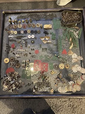 £21 • Buy Vintage Meccano Job Lot Cogs Pulleys Brass Wheels Hooks Gears Chain Nuts Bolts