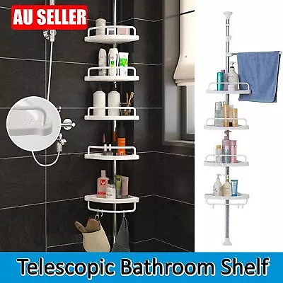 4 Tier Shower Corner Shelf Caddy Hold Bathroom Organiser Storage Adjustable Rack • $28.99