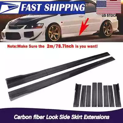 For Infiniti G35 Coupe Carbon Fiber Black 78.7  Side Skirts Splitter Extensions • $62.99