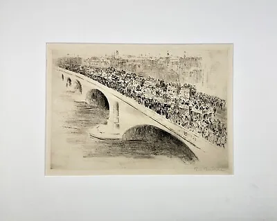 Paul Paeschke London Towerbridge Etching Signed • $319.10