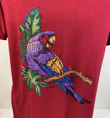 Vintage Parrot T Shirt St. Martens Single Stitch One Size Top Long 80s 90s • $19.99