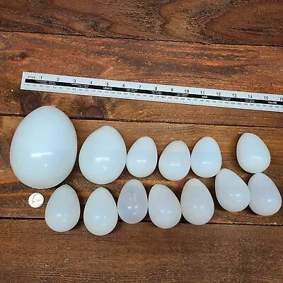 13 Antique White Hand Blown Milk Glass Darning Nesting Egg Victorian Era • $89