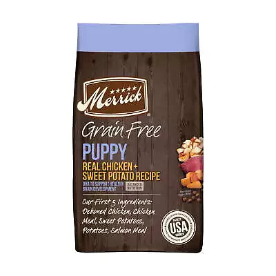 Merrick Puppy Real Chicken &Sweet Potato Gravy Dry Dog Food Grain Free 22 Lb Bag • $68.61