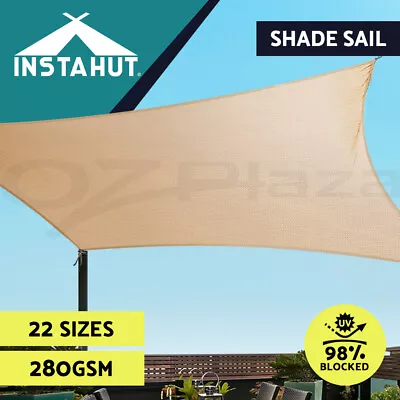 Instahut Sun Shade Sail Cloth Rectangle Shadecloth Awning Outdoor Heavy 280gsm • $109.95