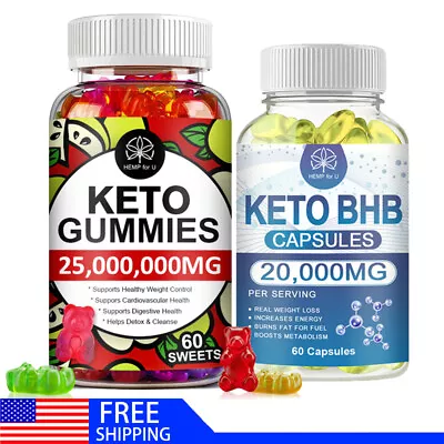 Keto ACV BHB Gummies/Capsules For Fat Burn Weight Loss Detox Keto Diet Pills • $10.99